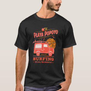 Camiseta Playa Popoyo Rivas Nicarágua Mapa Artesanía Nica S