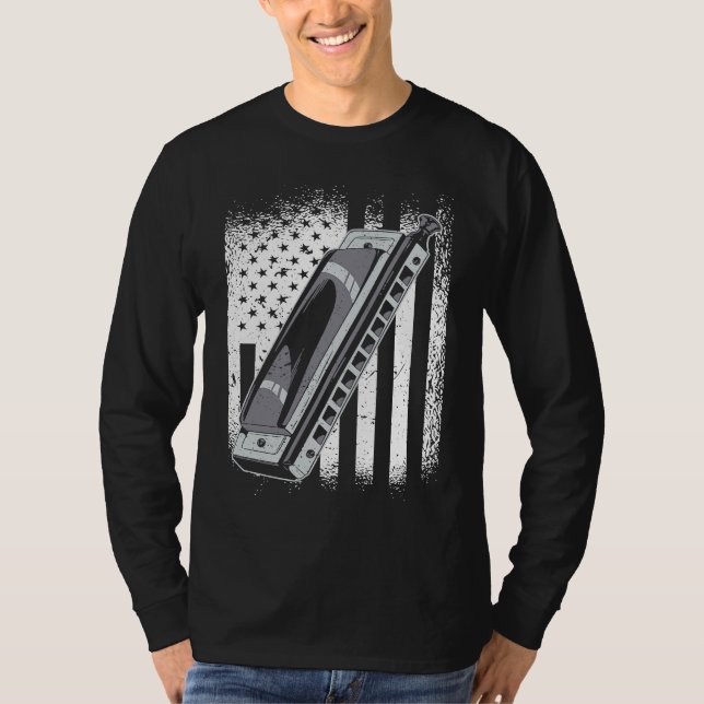 Camiseta Player 1 da Harmonica do Sinalizador Americano (Frente)