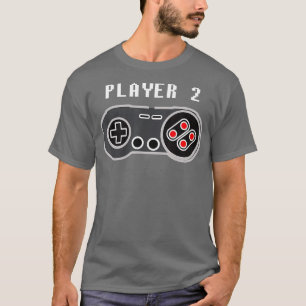 Camiseta Player 2 - Controlador de Jogo de Vídeo Retroativo