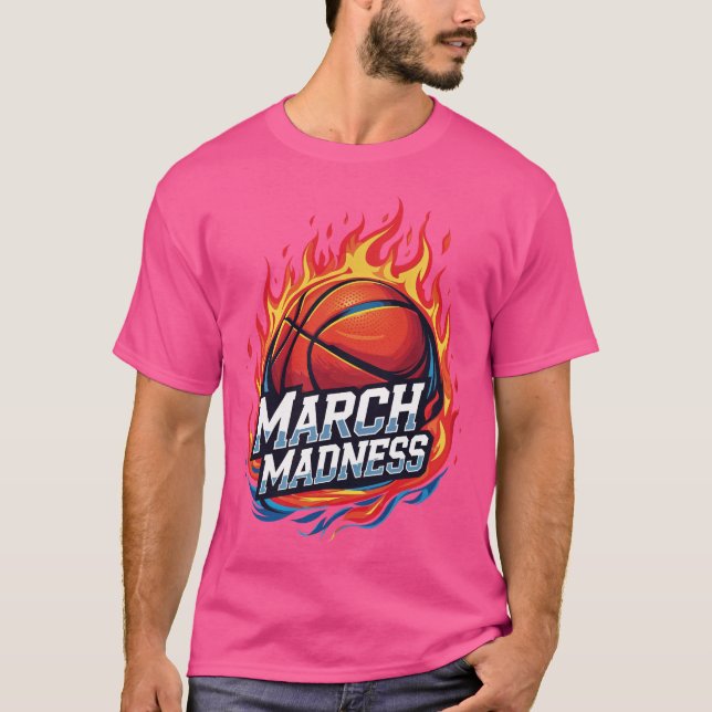 Camiseta Playera Basketball en Llamas March Madness (Frente)