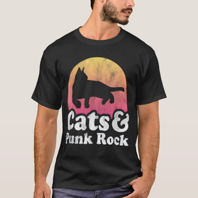 Camiseta Playera | Cats and Punk Rock (Frente)