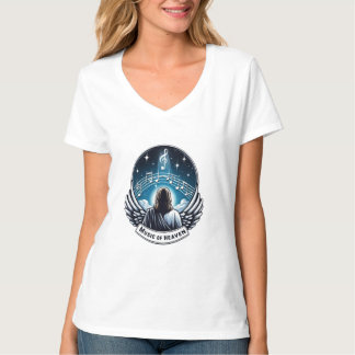 Camiseta Playera con cuello en V con punto de jersey T-Shir