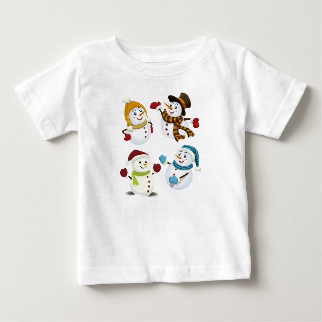 Camiseta Playera con mangas y dibujo navideño (Frente)