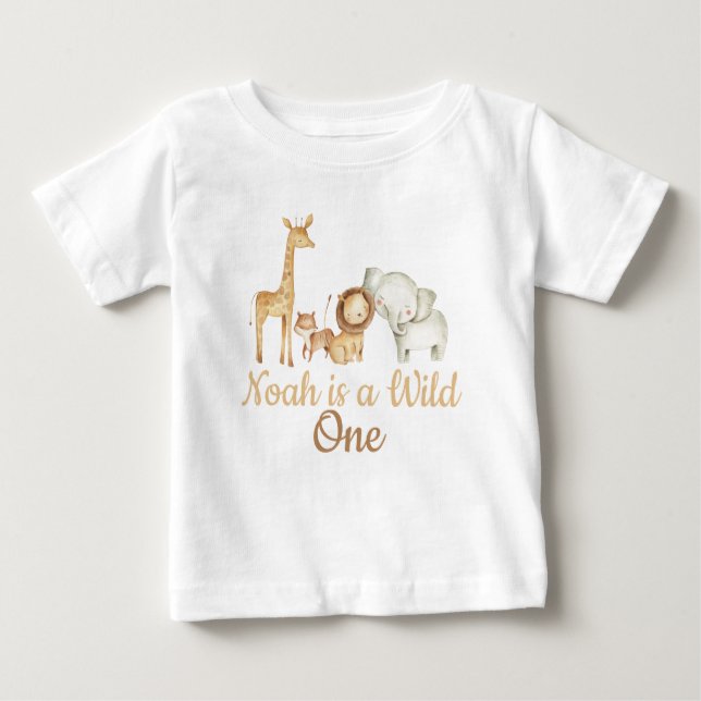 Camiseta Playera De Bebé Wild One Safari (Frente)