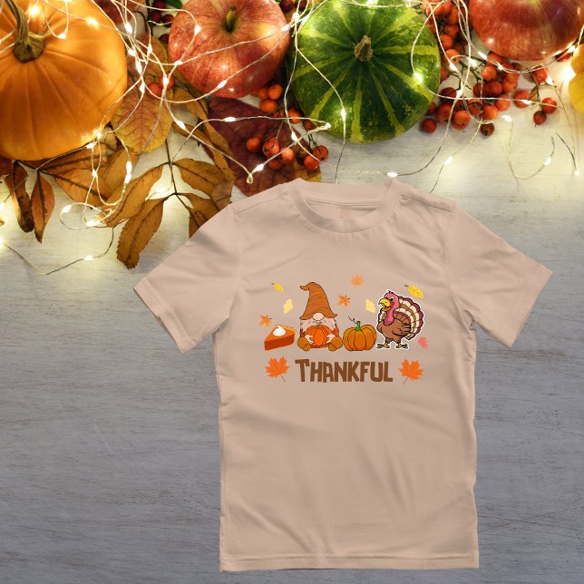 Camiseta Playera de dia accion de gracias con gnomos  (Criador carregado)