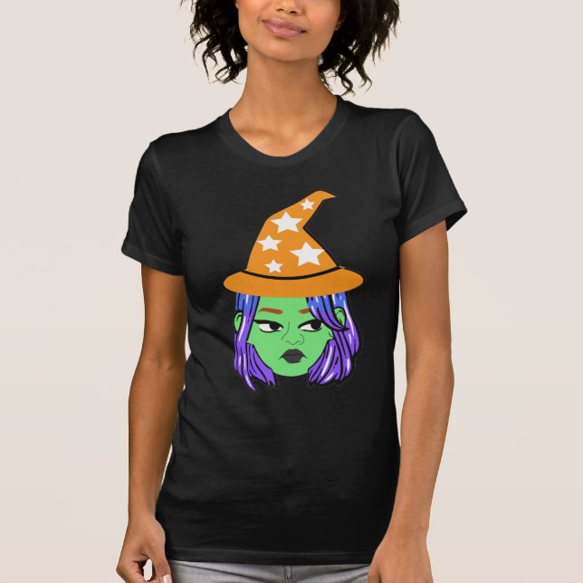 Camiseta Playera de Halloween, Bruja enojada (Frente)
