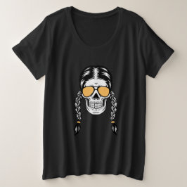 Camiseta Playera de Halloween con Calavera y Trenzas