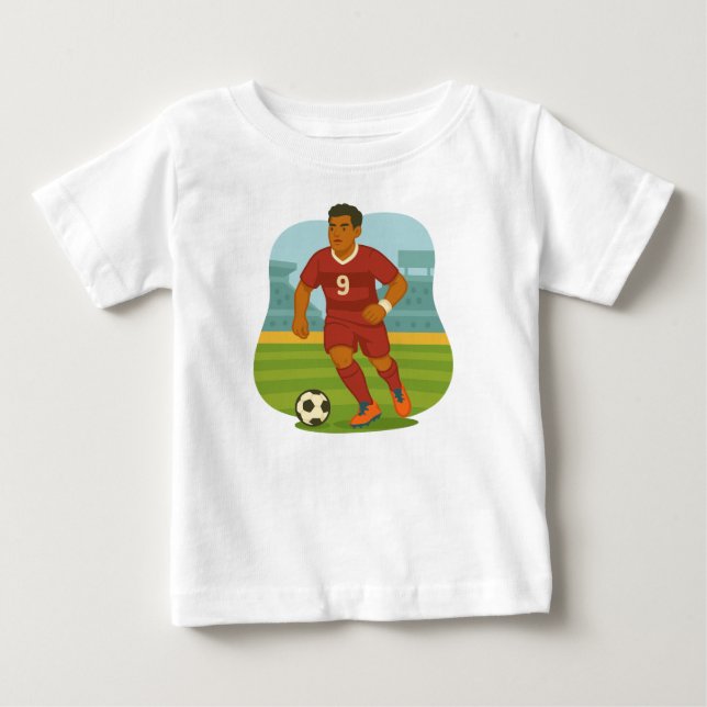 Camiseta Playera Futbolista Jugando con el Balón  (Frente)