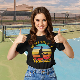Camiseta Playera Happy People Play Pickleball funny pickleb