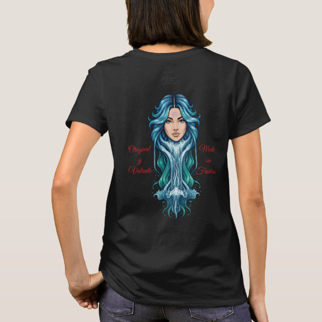 Camiseta Playera Lady Acuario – Estilo cósmico y femenino (Verso)