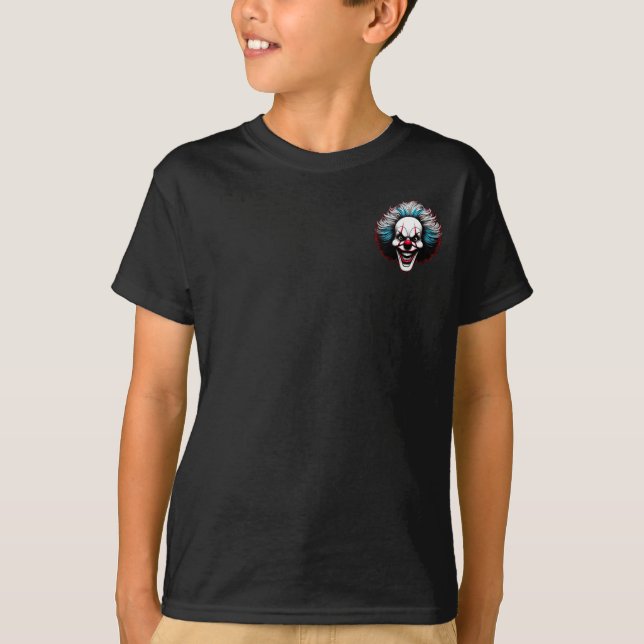 Camiseta Playera negra Deep web con logo de payaso (niños) (Frente)