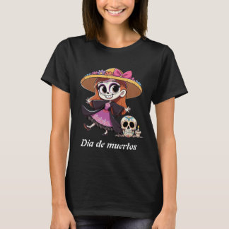 Camiseta Playera negra mujer catrina