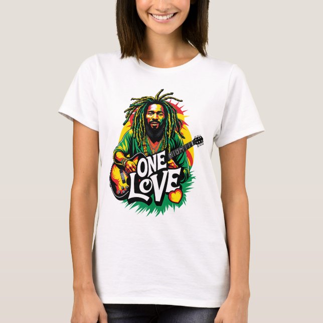 Camiseta Playera One Love el Rey del Reggae (Frente)