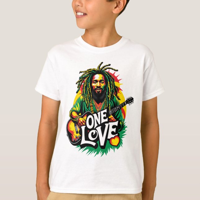 Camiseta Playera  One Love el Rey del Reggae (Frente)