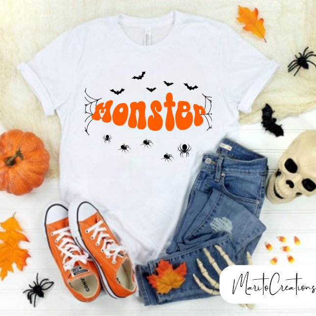 Camiseta Playera Retro Groovy Halloween Spooky VibesT-Shirt (Criador carregado)