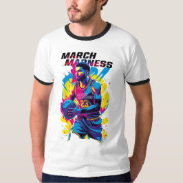 Camiseta Playera ringer Baloncesto! locura de marzo