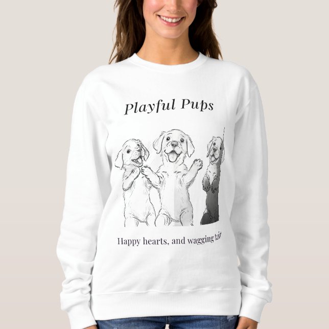Camiseta Playful pups, happy hearts, and wagging tails (Frente)
