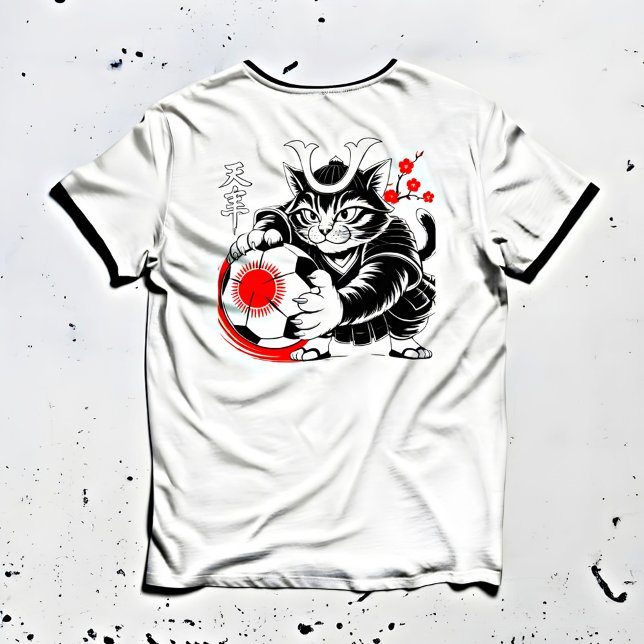 Camiseta Playful Samurai Cat Soccer Kawaii & Soccer Fans! (Criador carregado)
