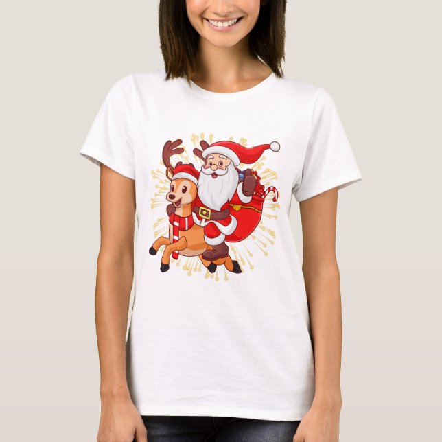 Camiseta **"Playful Santa Claus Design – Fun and Festive Ch (Frente)