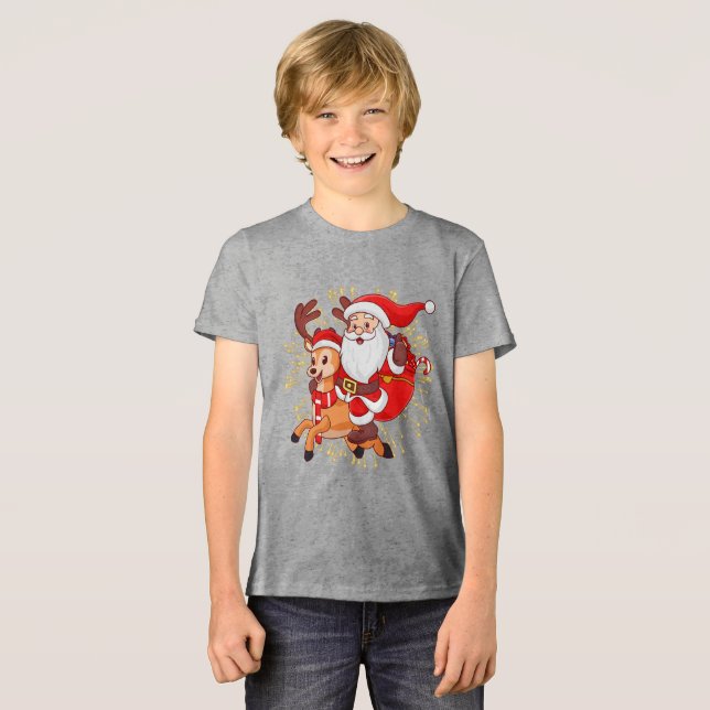 Camiseta **"Playful Santa Claus Design – Fun and Festive Ch (Frente Completa)