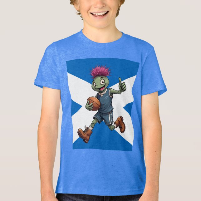Camiseta Playful Scottish Thistle Rugby Illustration (Frente)