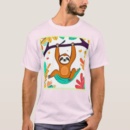 Camiseta Playful Sloth Hanging de uma Árvore
