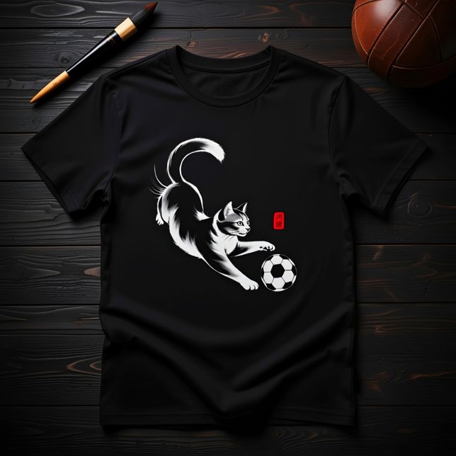 Camiseta Playful Soccer Cat - Cat Lovers & Soccer Fans (Criador carregado)