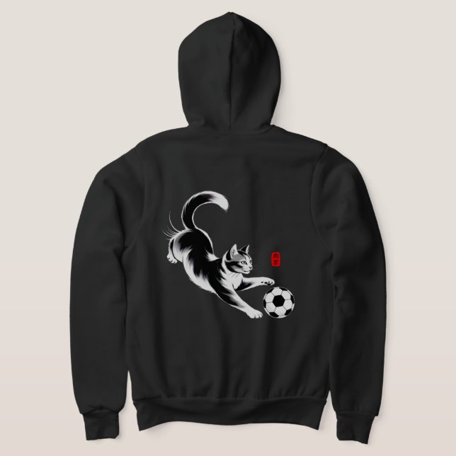 Camiseta Playful Soccer Cat Hoodie - Sporty Cat Lover Gift (Postura das costas)