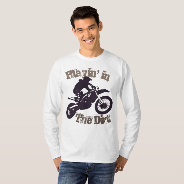 Camiseta "Playin na sujeira" Dirtbike e Motorcross #4 (Frente Completa)