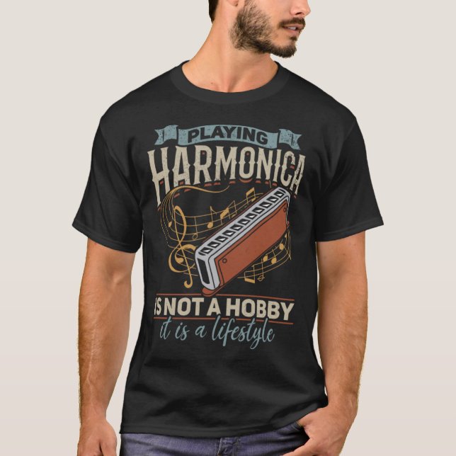 Camiseta Playing Harmonica Player Harmonica (Frente)