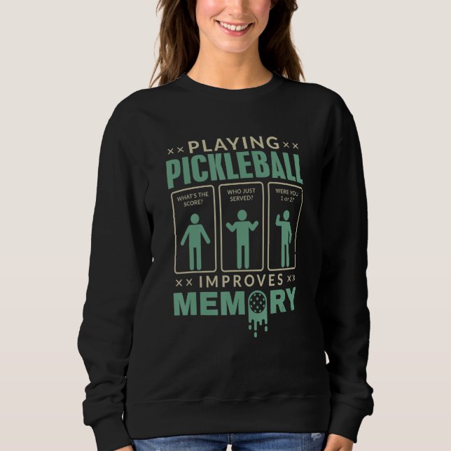 Camiseta Playing Pickleball Improves Memory retro green Pic (Frente)