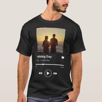 Camiseta Playlist de música com fotos personalizadas para c