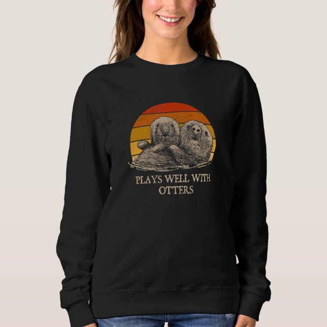 Camiseta Plays Well with Otters Sarcastic Otter  Sarcasm 1 (Frente)