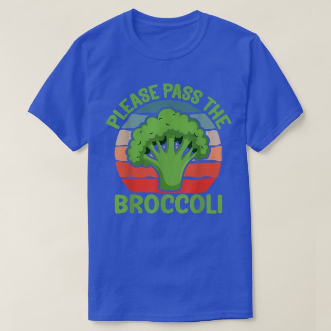 Camiseta Please Pass the Broccoli  Funny Retro Vegan Brocco (Frente do Design)