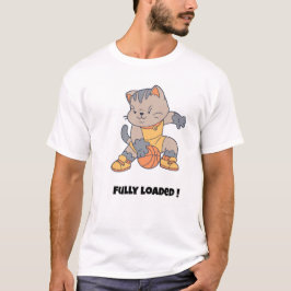 Camiseta Plenamente carregado - um Feliz Gato-Basquete