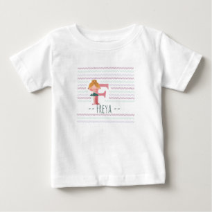 Camiseta Plink Bailarina Fofa Letra F Criança