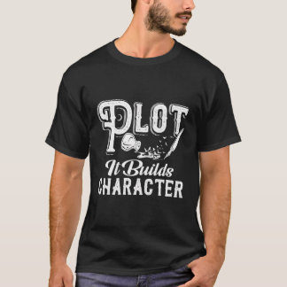 Camiseta Plot Ele constrói personagens engraçados Livro Lei