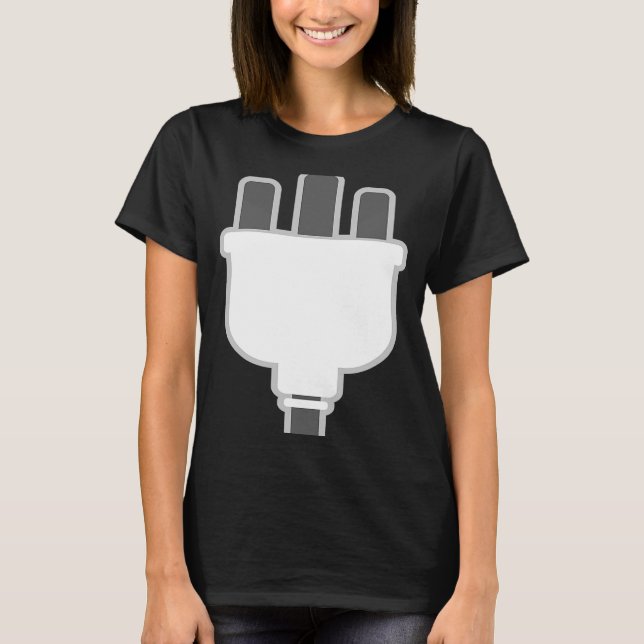 Camiseta Plug Easy Plug And Socket Casal Fumuga Halloween (Frente)