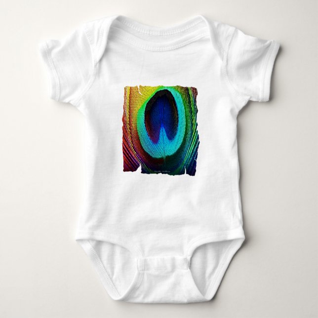 Camiseta Pluma de Pavão Vibrante (Frente)