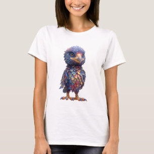 Camiseta Plumagem Etérea Iridescente Mulheres Mitológicas