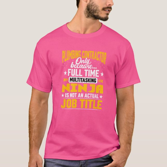 Camiseta Plumbador de Título de Cargo do Contratante de Can (Frente)