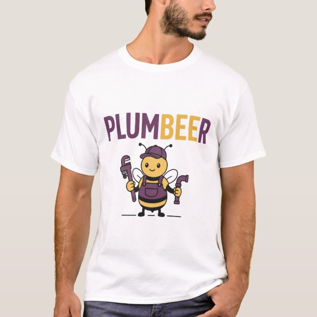 Camiseta Plumbeer – Punho de Abelha Bombeira Engraçada (Frente)