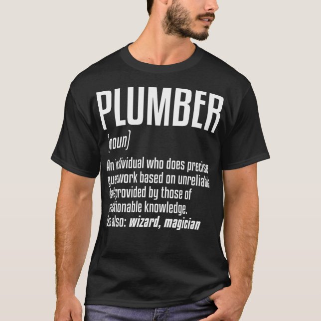 Camiseta Plumber Definition Plumber bolo engraçado diz pas (Frente)