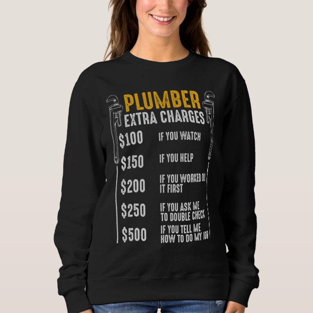 Camiseta Plumber Extra Charges Tool Drenagem do Pipe (Frente)