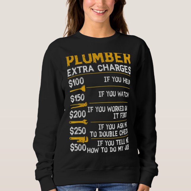 Camiseta Plumber Extra Charges Tool Pipe Hobbyis C (Frente)