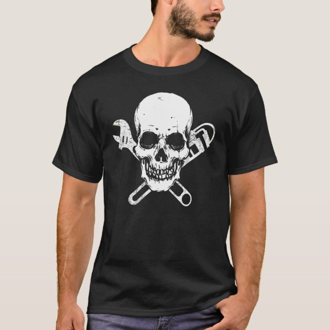 Camiseta Plumber Pipe Fitter Wrench Plumba (Frente)
