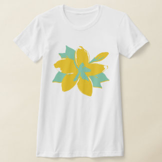 Camiseta Plumeria Tropical Brilhante