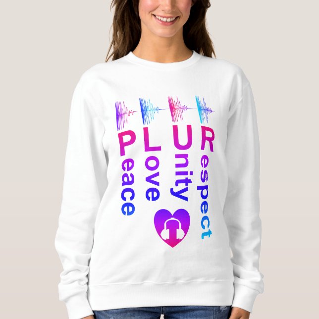 Camiseta PLUR (Paz Amor Unidade Respeito) (Frente)