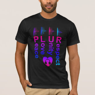 Camiseta PLUR (Paz Amor Unidade Respeito)