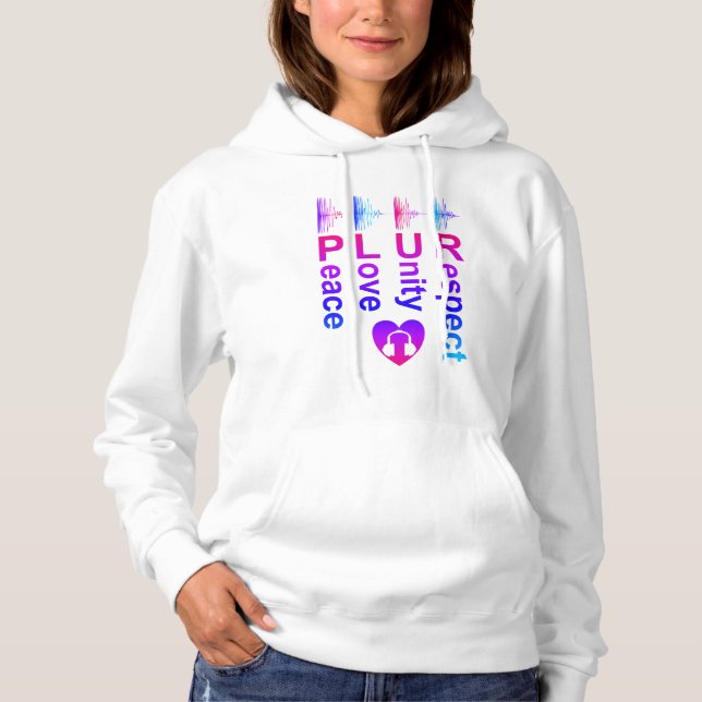 Camiseta PLUR (Paz Amor Unity Respeito) (Frente)